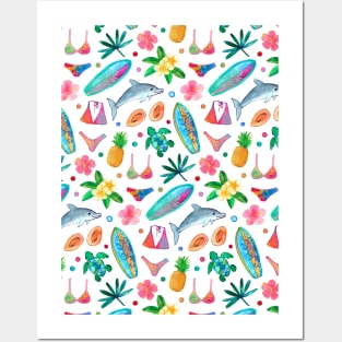 Dotty Summer Beach Pattern Posters and Art